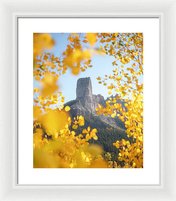 Chimeny Peak Colorado In Fall - Framed Print