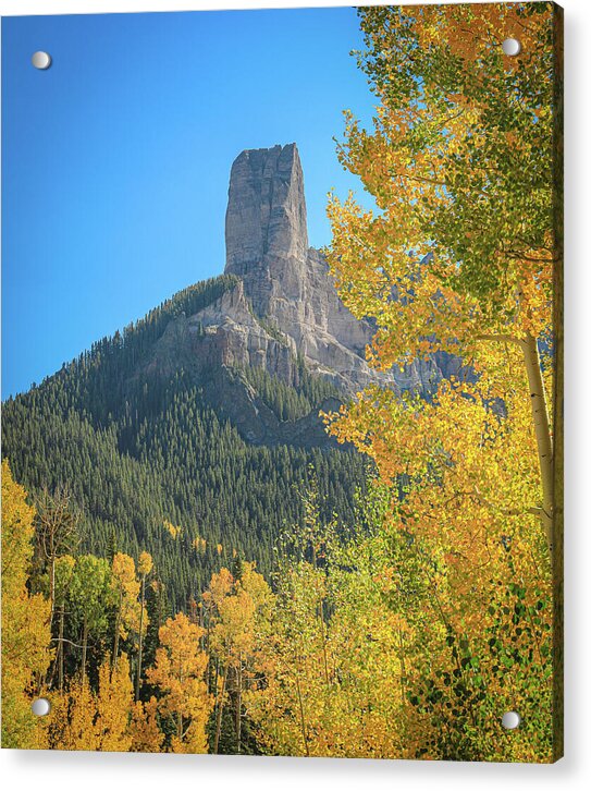 Chimney Peak Colorado In Fall - Acrylic Print