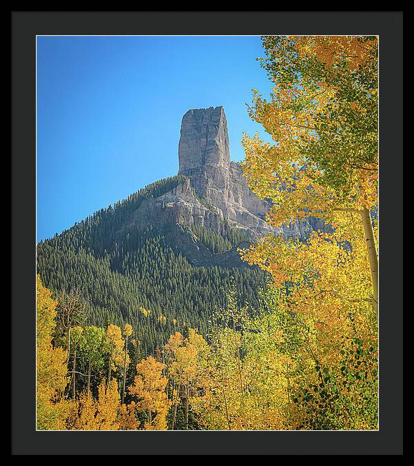 Chimney Peak Colorado In Fall - Framed Print