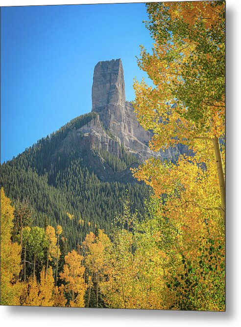 Chimney Peak Colorado In Fall - Metal Print