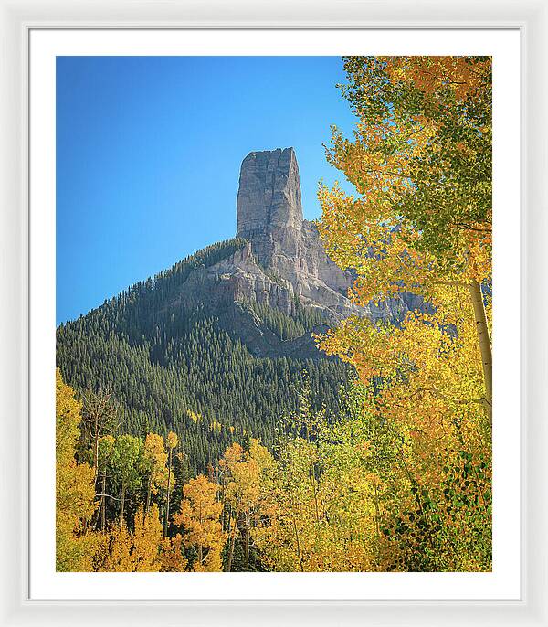 Chimney Peak Colorado In Fall - Framed Print