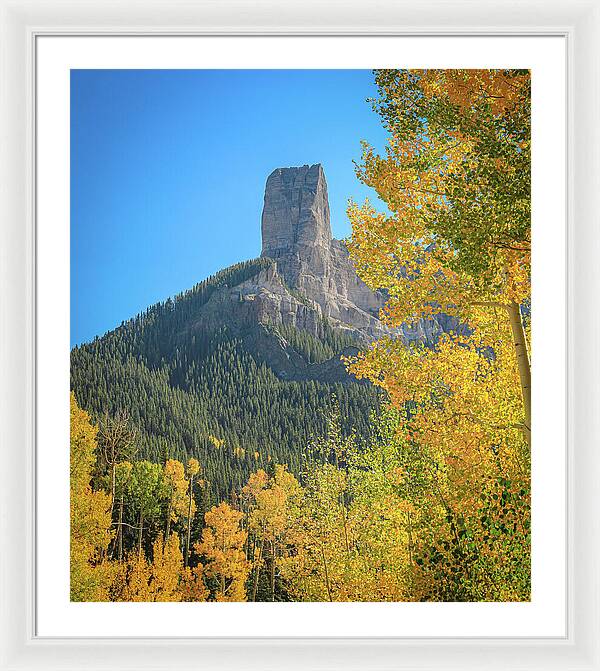 Chimney Peak Colorado In Fall - Framed Print