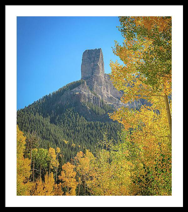 Chimney Peak Colorado In Fall - Framed Print