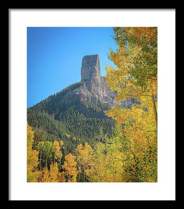 Chimney Peak Colorado In Fall - Framed Print