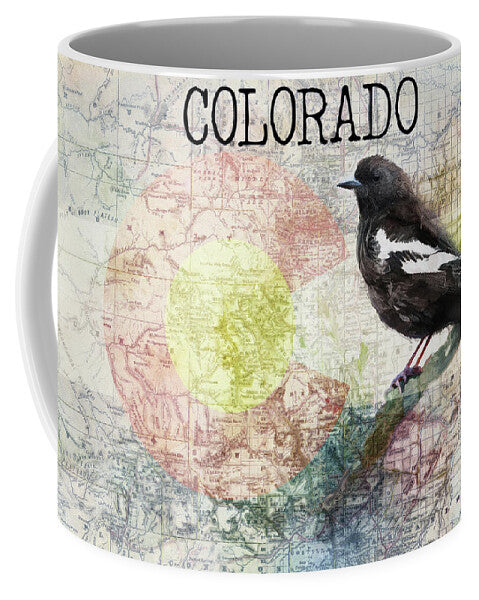 Colorado State Map And Lark Bunting - Mug