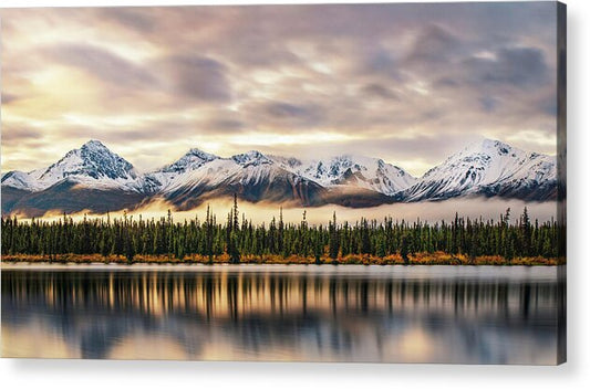 Denali Highway Lake Sunrise Reflection Landscape - Acrylic Print