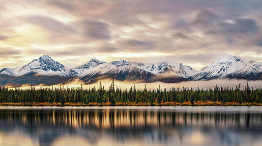 Denali Highway Lake Sunrise Reflection Landscape - Art Print