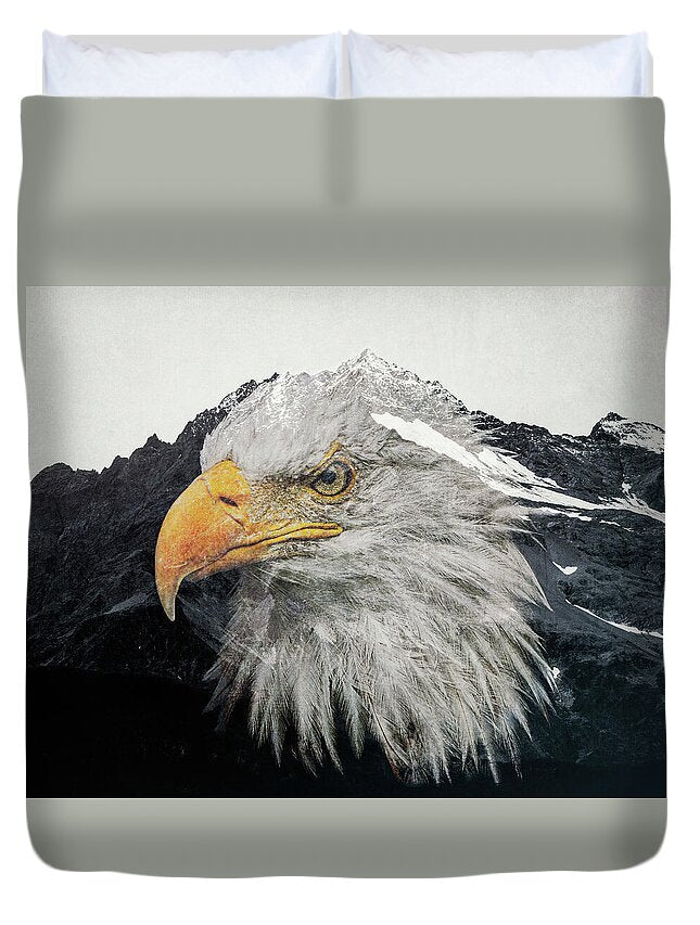 Eagle Mountain Double Exposure - Duvet Cover