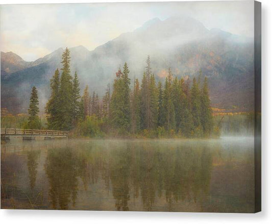 Ethereal Pyramid Island Canadian Rockies - Canvas Print