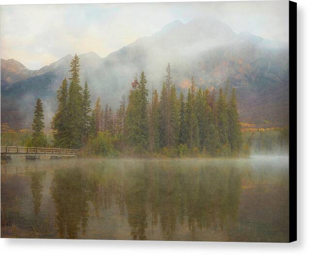 Ethereal Pyramid Island Canadian Rockies - Canvas Print