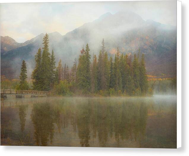 Ethereal Pyramid Island Canadian Rockies - Canvas Print