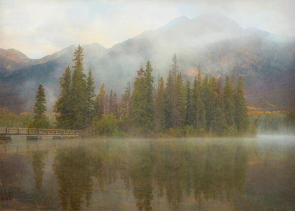 Ethereal Pyramid Island Canadian Rockies - Art Print