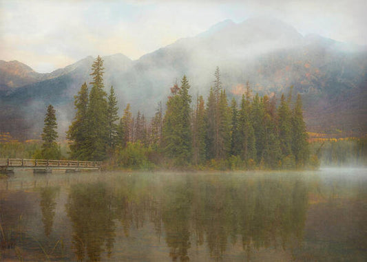 Ethereal Pyramid Island Canadian Rockies - Art Print