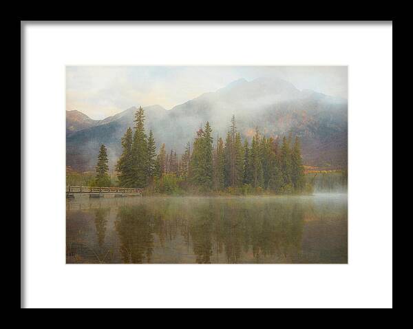 Ethereal Pyramid Island Canadian Rockies - Framed Print