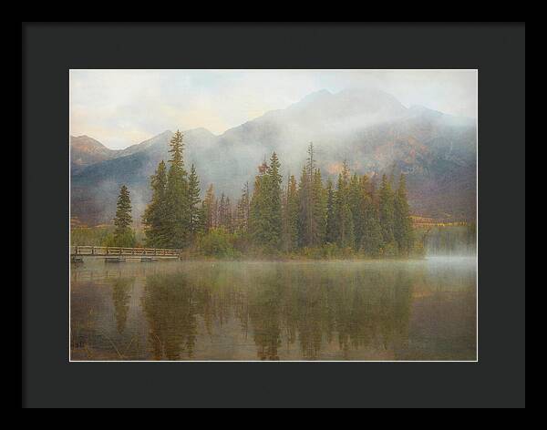 Ethereal Pyramid Island Canadian Rockies - Framed Print