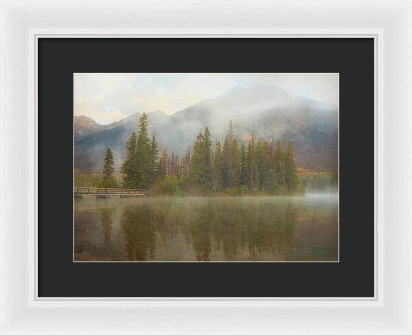 Ethereal Pyramid Island Canadian Rockies - Framed Print