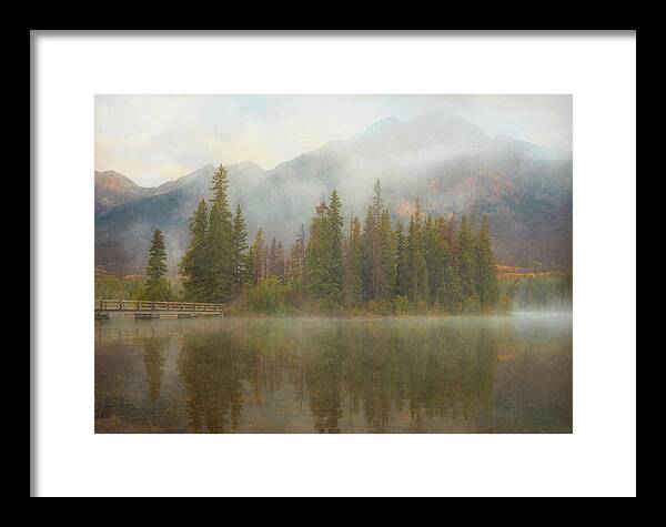 Ethereal Pyramid Island Canadian Rockies - Framed Print