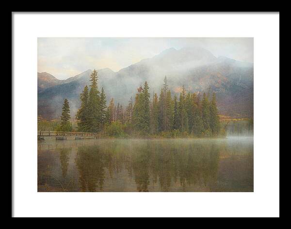 Ethereal Pyramid Island Canadian Rockies - Framed Print