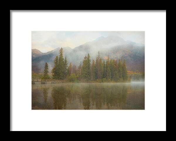 Ethereal Pyramid Island Canadian Rockies - Framed Print