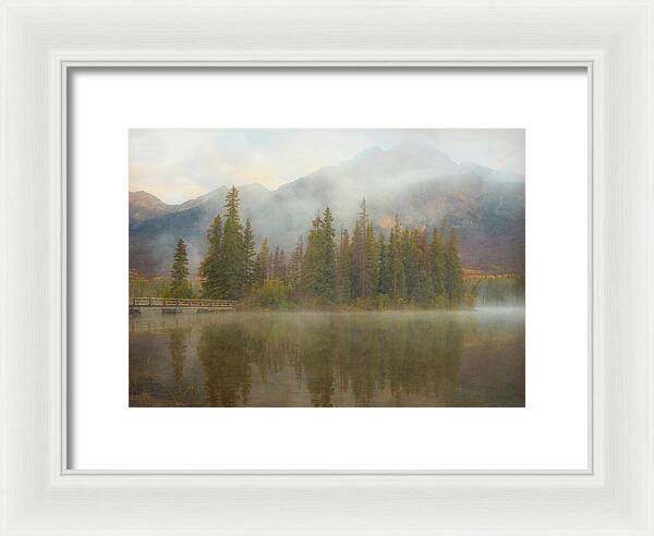 Ethereal Pyramid Island Canadian Rockies - Framed Print