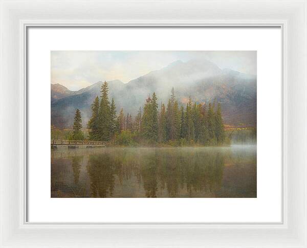 Ethereal Pyramid Island Canadian Rockies - Framed Print