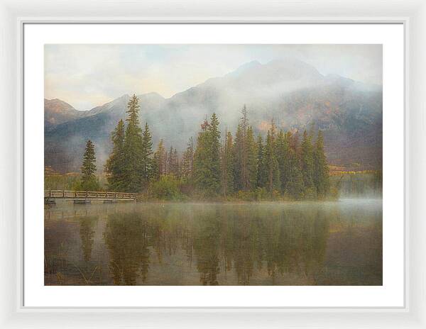 Ethereal Pyramid Island Canadian Rockies - Framed Print