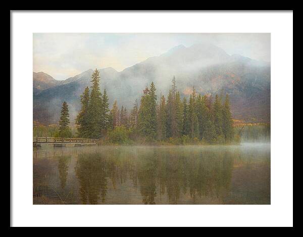 Ethereal Pyramid Island Canadian Rockies - Framed Print