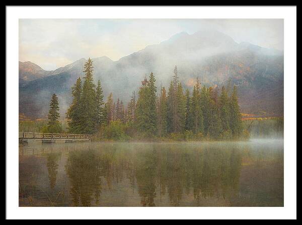 Ethereal Pyramid Island Canadian Rockies - Framed Print