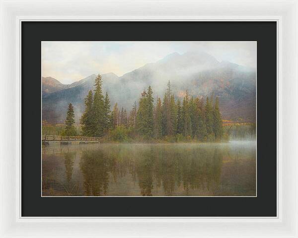 Ethereal Pyramid Island Canadian Rockies - Framed Print