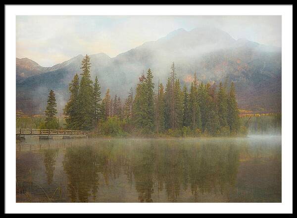 Ethereal Pyramid Island Canadian Rockies - Framed Print