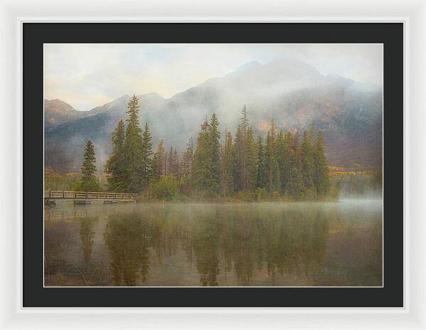 Ethereal Pyramid Island Canadian Rockies - Framed Print