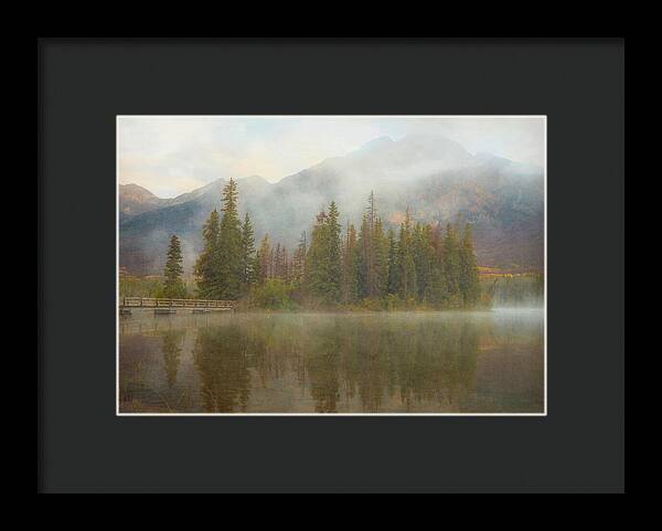 Ethereal Pyramid Island Canadian Rockies - Framed Print