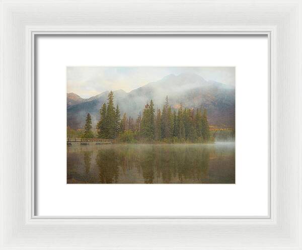 Ethereal Pyramid Island Canadian Rockies - Framed Print