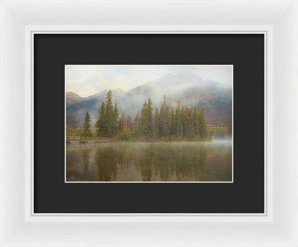 Ethereal Pyramid Island Canadian Rockies - Framed Print