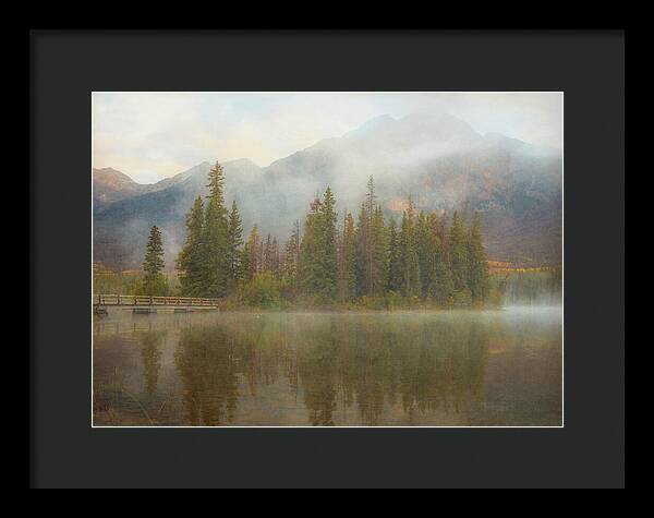 Ethereal Pyramid Island Canadian Rockies - Framed Print