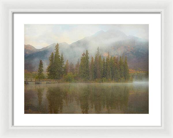 Ethereal Pyramid Island Canadian Rockies - Framed Print