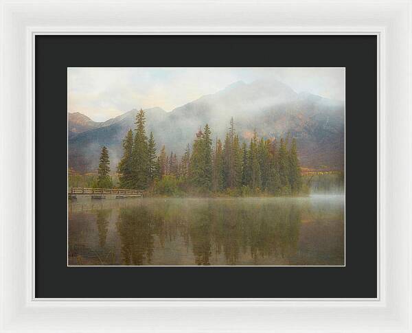 Ethereal Pyramid Island Canadian Rockies - Framed Print