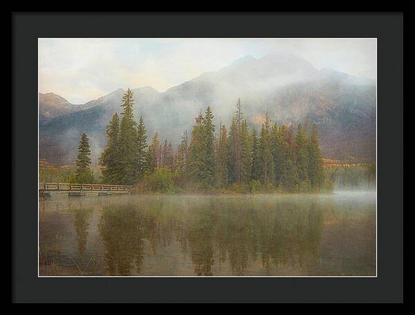 Ethereal Pyramid Island Canadian Rockies - Framed Print