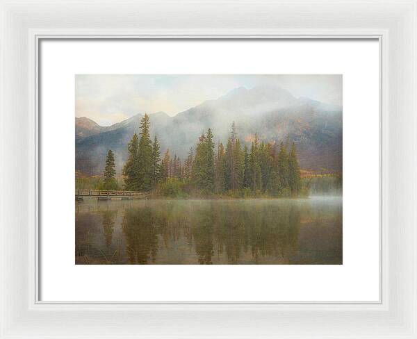 Ethereal Pyramid Island Canadian Rockies - Framed Print