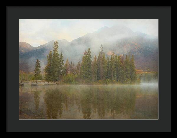 Ethereal Pyramid Island Canadian Rockies - Framed Print