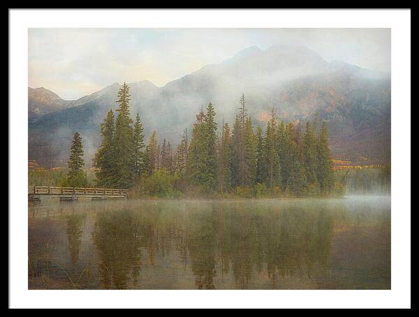 Ethereal Pyramid Island Canadian Rockies - Framed Print