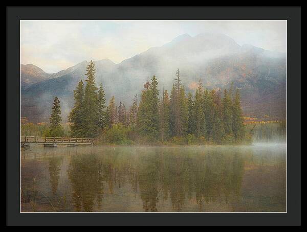 Ethereal Pyramid Island Canadian Rockies - Framed Print