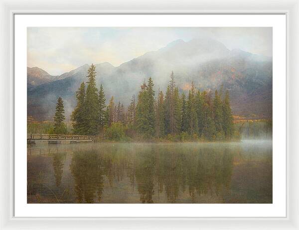 Ethereal Pyramid Island Canadian Rockies - Framed Print