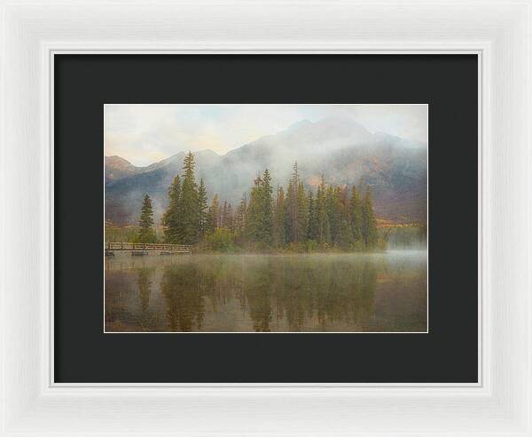 Ethereal Pyramid Island Canadian Rockies - Framed Print