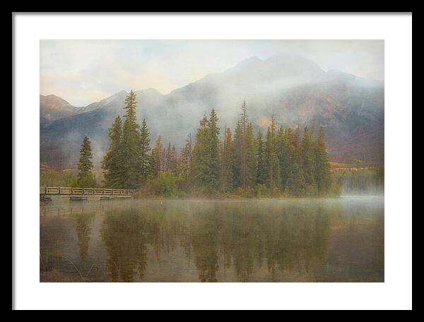 Ethereal Pyramid Island Canadian Rockies - Framed Print