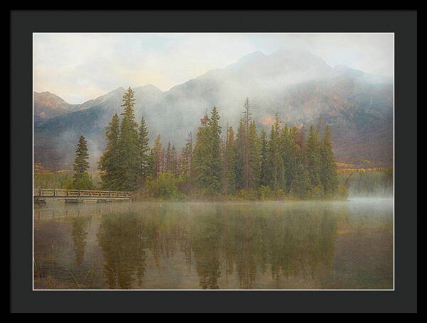 Ethereal Pyramid Island Canadian Rockies - Framed Print