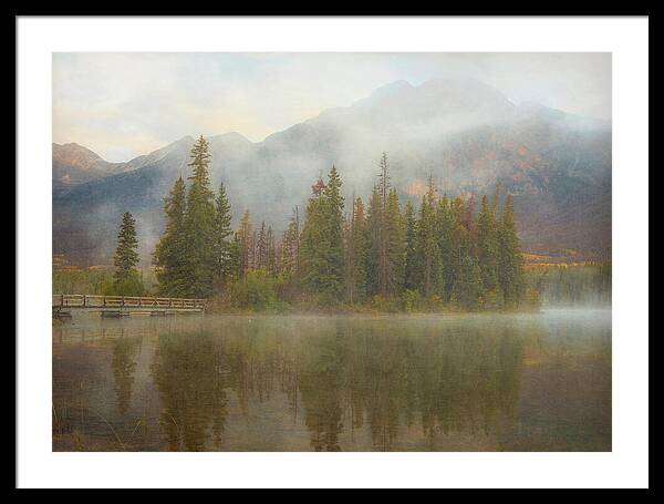 Ethereal Pyramid Island Canadian Rockies - Framed Print