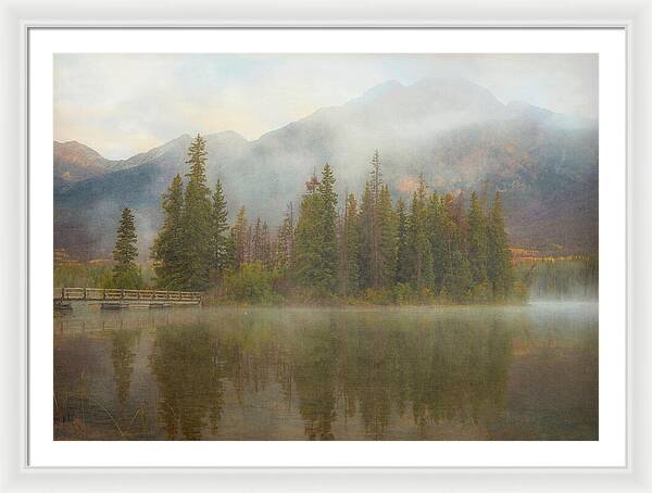 Ethereal Pyramid Island Canadian Rockies - Framed Print