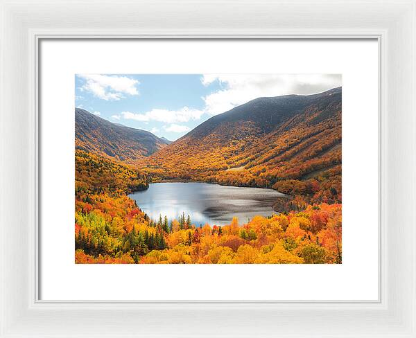 Franconia Notch In Fall Artist Bluff - Framed Print