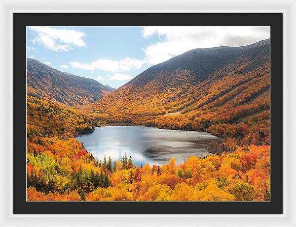 Franconia Notch In Fall Artist Bluff - Framed Print